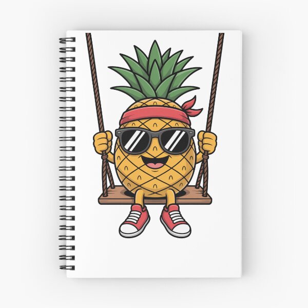 Item preview, Cool Pineapple on a Swing with Sunglasses – Fun Tropical Cartoon Illustration designed and sold by flagylART.