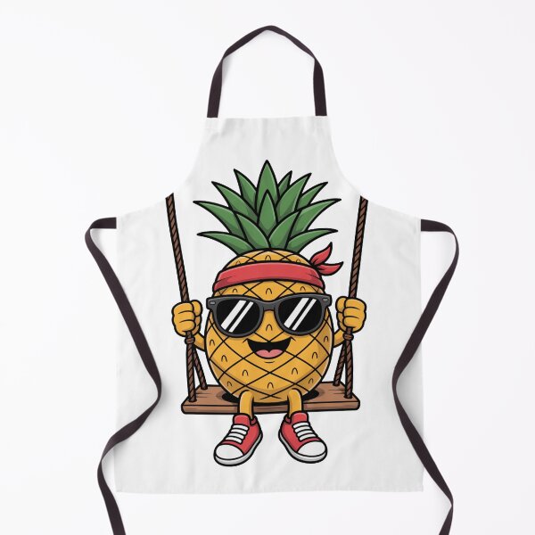 Item preview, Cool Pineapple on a Swing with Sunglasses – Fun Tropical Cartoon Illustration designed and sold by flagylART.