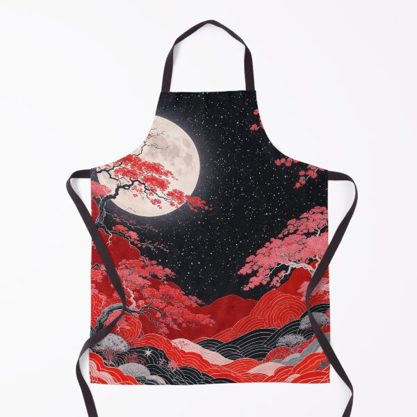 Artikelvorschau, Roter Mondwald – Asiatische Mondschein-Sakura-Fantasie-Wandkunst als Geschenk entworfen und verkauft von Spiritveil.