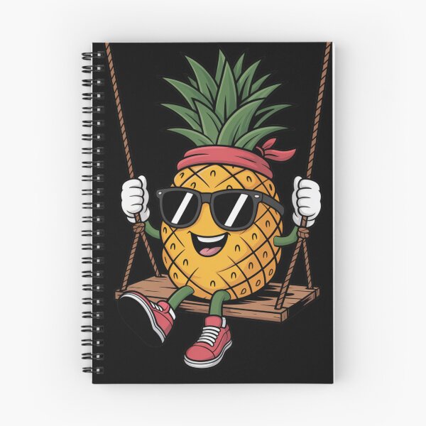 Item preview, Cool Pineapple on a Swing with Sunglasses – Fun Tropical Cartoon Illustration designed and sold by flagylART.