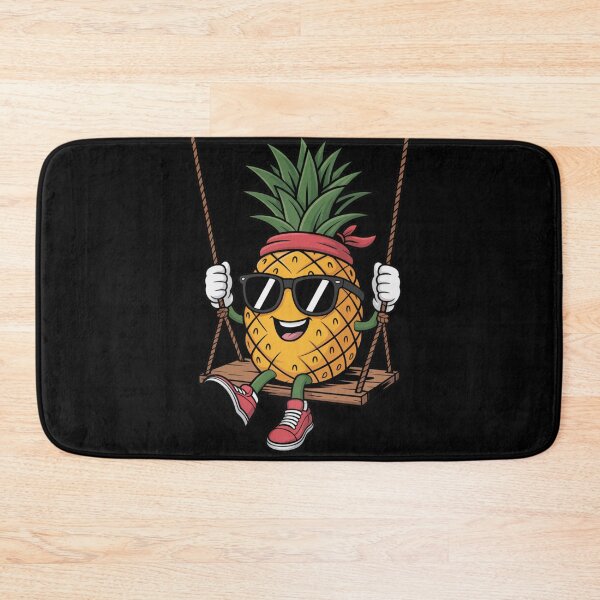 Item preview, Cool Pineapple on a Swing with Sunglasses – Fun Tropical Cartoon Illustration designed and sold by flagylART.