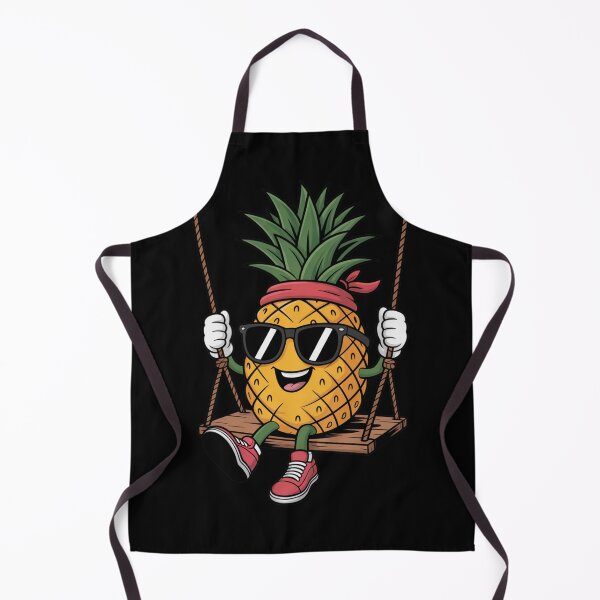 Item preview, Cool Pineapple on a Swing with Sunglasses – Fun Tropical Cartoon Illustration designed and sold by flagylART.