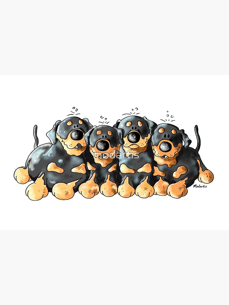 Cute Rottweiler Drawing - Cute Rottweiler - Sticker | TeePublic