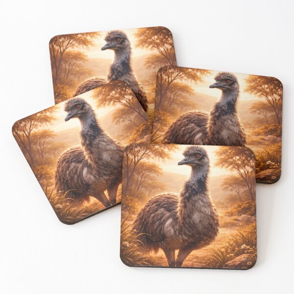 Item preview, Emu at Golden Dusk – Whimsical Australian Wildlife Art designed and sold by GeoWild Designs.