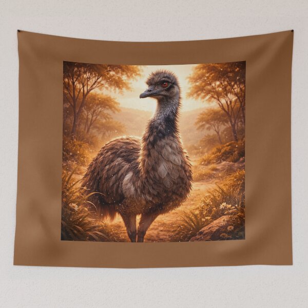 Item preview, Emu at Golden Dusk – Whimsical Australian Wildlife Art designed and sold by GeoWild Designs.