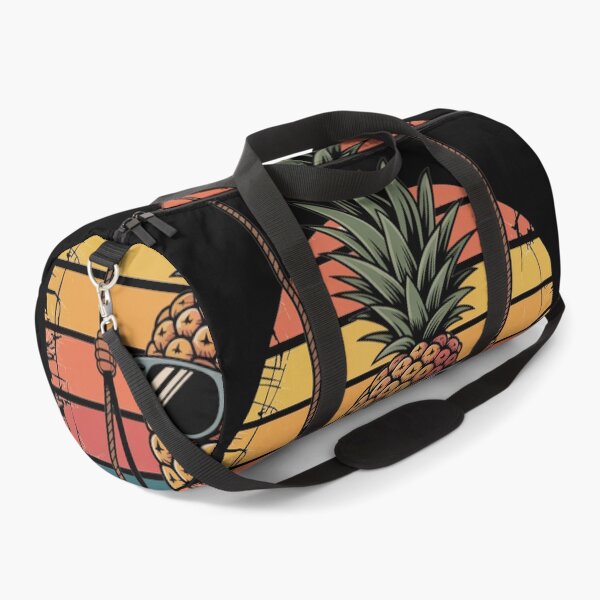 Item preview, Retro Pineapple on a Swing with Sunglasses – Vintage Sunset Tropical Art designed and sold by flagylART.