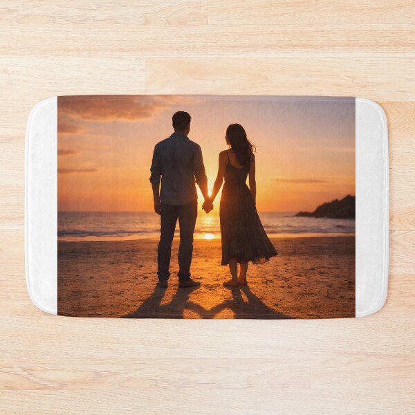 Item preview, A couple holding hands at sunset, their shadows forming a heart on the ground designed and sold by MagicMaker1984.