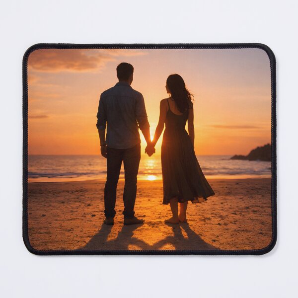 Item preview, A couple holding hands at sunset, their shadows forming a heart on the ground designed and sold by MagicMaker1984.