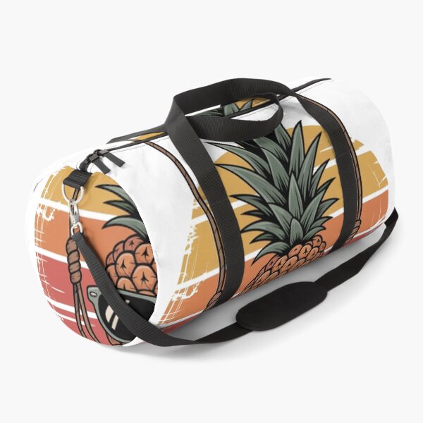Item preview, Retro Pineapple on a Swing with Sunglasses – Vintage Sunset Tropical Art designed and sold by flagylART.