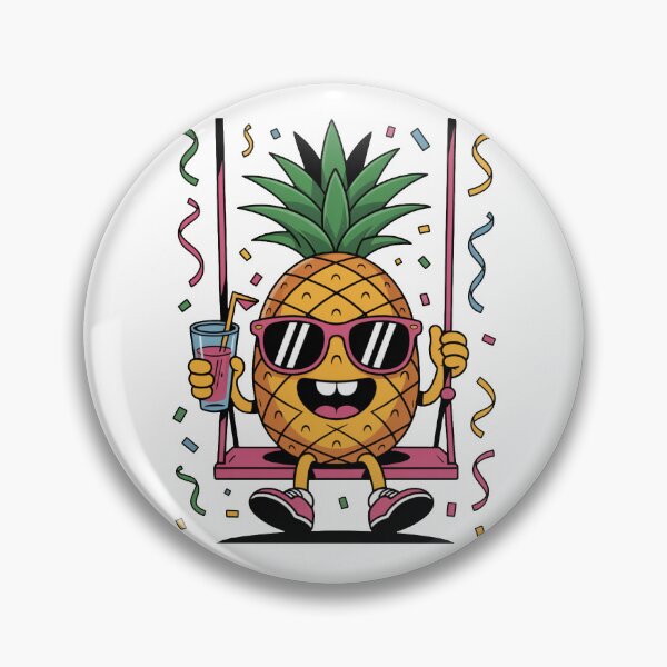 Item preview, Happy Pineapple Party Illustration with Sunglasses – Fun Summer Tropical Vibes designed and sold by flagylART.
