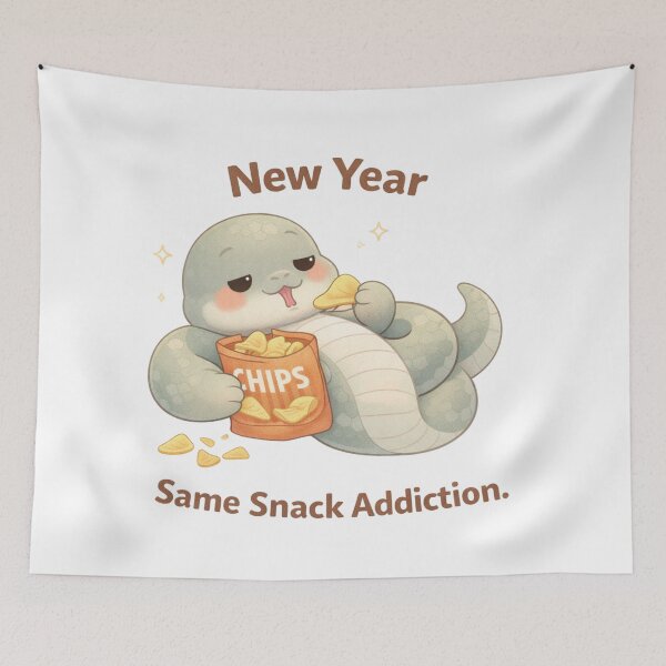 Item preview, New Year Same Snack Addiction designed and sold by The Kavi.