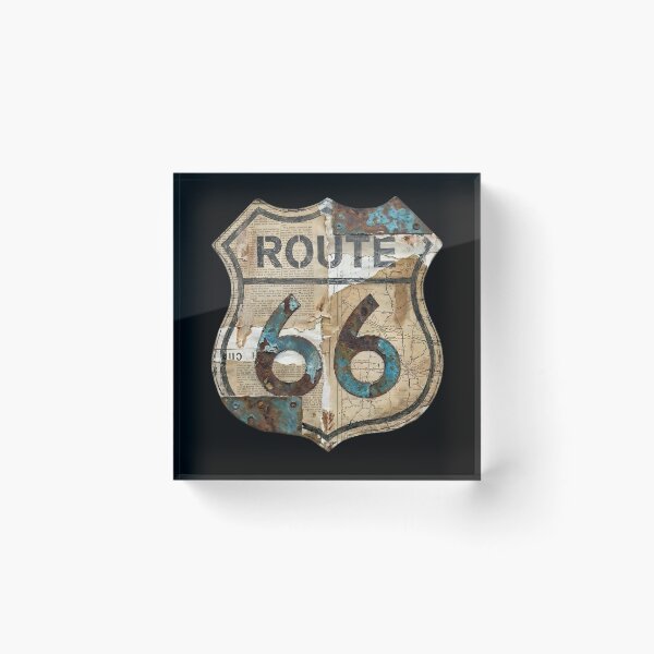 Item preview, Mixed Media Vintage Route 66 Collage Shield designed and sold by AeroNomad.