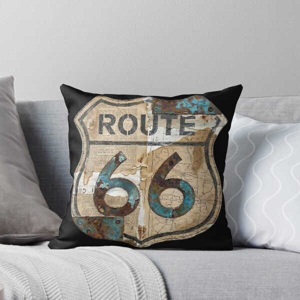 Item preview, Mixed Media Vintage Route 66 Collage Shield designed and sold by AeroNomad.