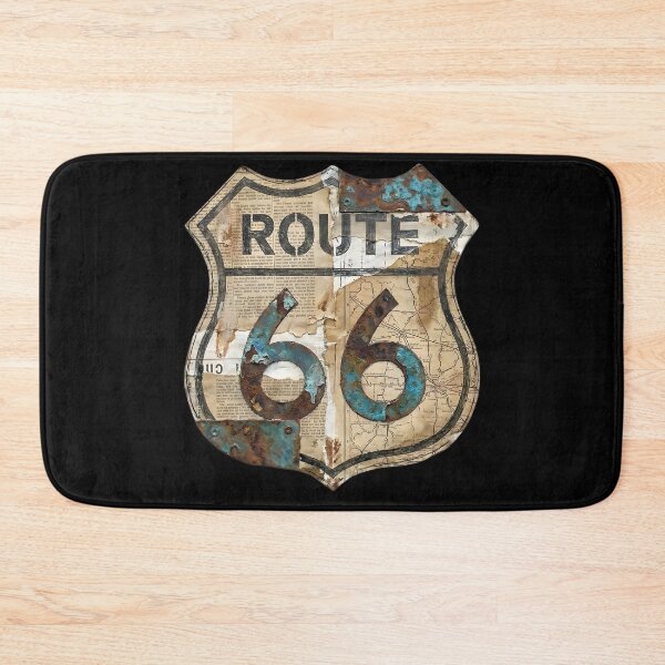 Item preview, Mixed Media Vintage Route 66 Collage Shield designed and sold by AeroNomad.