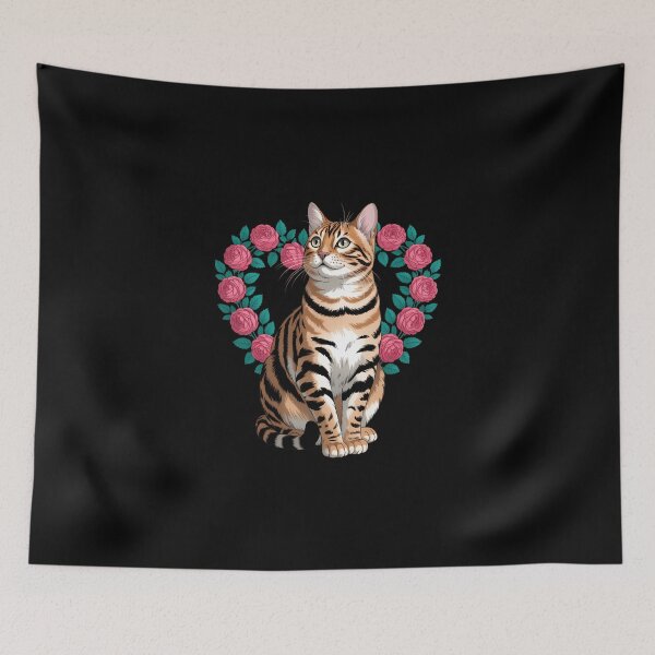 Item preview, Bengal Cat Valentines Day Floral Heart for Cat Lovers designed and sold by IdunayaStore.