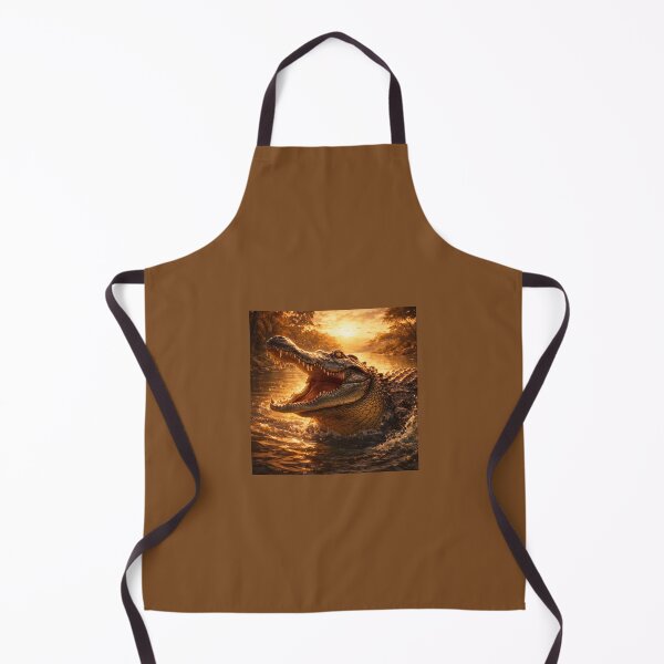 Item preview, Crocodile at Golden River – Powerful Wildlife Fantasy Art designed and sold by GeoWild Designs.