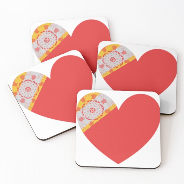 Item preview, Red heart with intricate mandala pattern designed and sold by MigWhimsy.