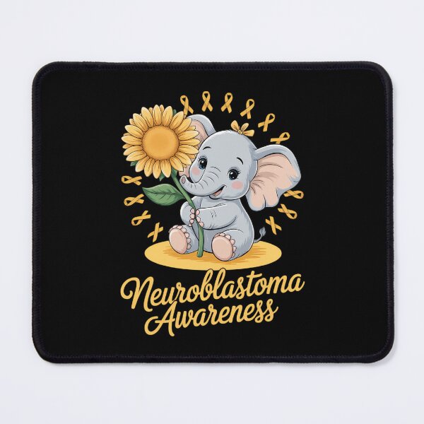 Item preview, NEUROBLASTOMA AWARENESS Cute Elephant Sunflower Yellow designed and sold by IdunayaStore.