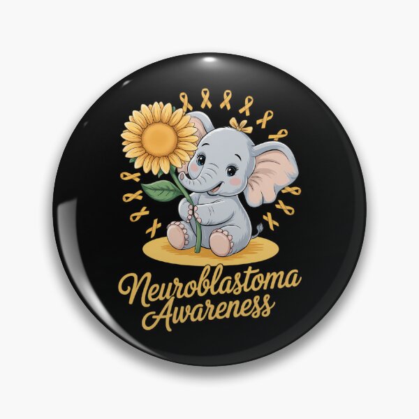 Item preview, NEUROBLASTOMA AWARENESS Cute Elephant Sunflower Yellow designed and sold by IdunayaStore.