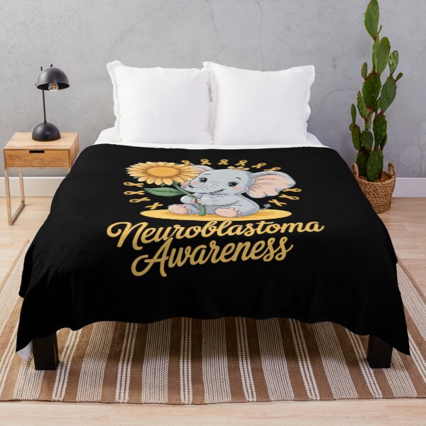 Item preview, NEUROBLASTOMA AWARENESS Cute Elephant Sunflower Yellow designed and sold by IdunayaStore.