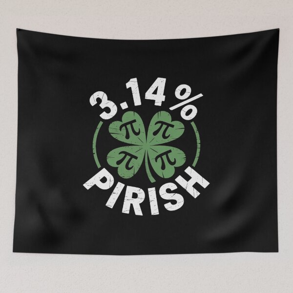 Aperçu de l'œuvre 3,14 % Pi irlandais drôle Saint-Patrick geek des maths Journée Pi créée et vendue par Moxizz.