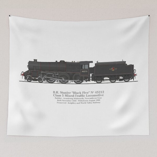 Item preview,  BR/LMS 45212 Stanier Black 5 Locomotive Artwork designed and sold by Steve H Clark.