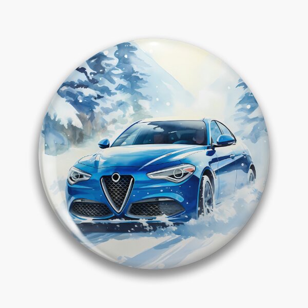 Item preview, Stylish Sports Car Cruising Through Snowy Mountain Forest Path designed and sold by RevUpDesign.