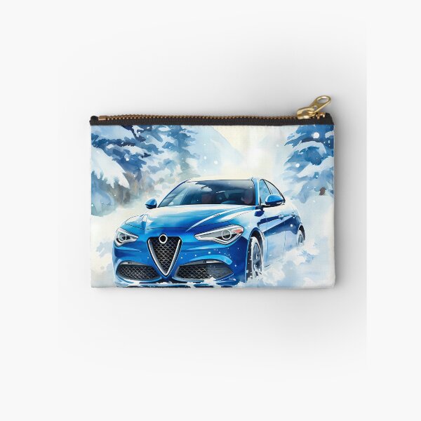 Item preview, Stylish Sports Car Cruising Through Snowy Mountain Forest Path designed and sold by RevUpDesign.