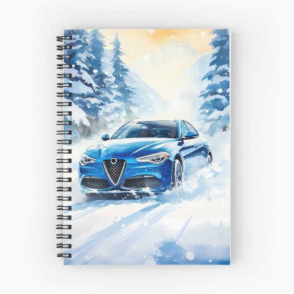 Item preview, Stylish Sports Car Cruising Through Snowy Mountain Forest Path designed and sold by RevUpDesign.
