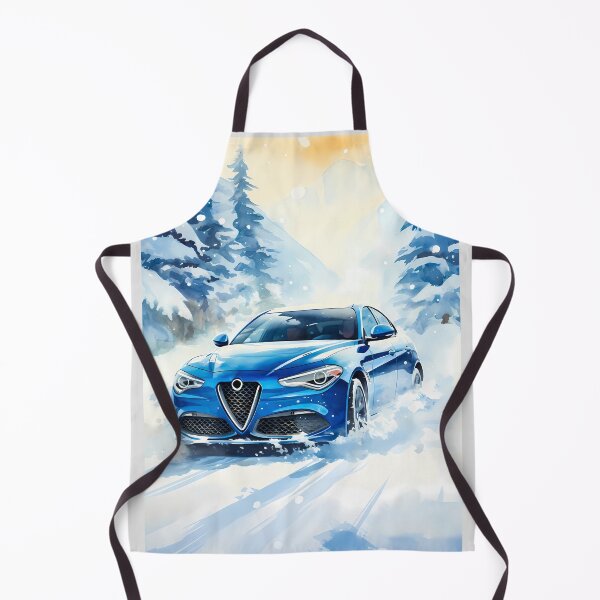 Item preview, Stylish Sports Car Cruising Through Snowy Mountain Forest Path designed and sold by RevUpDesign.