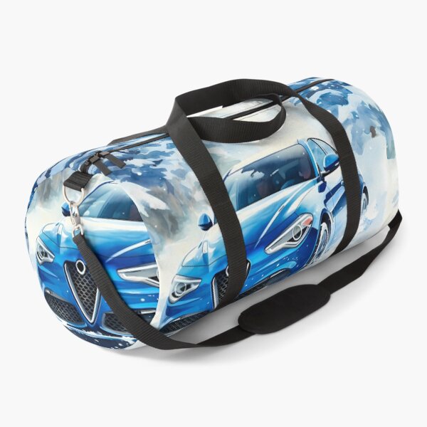 Item preview, Stylish Sports Car Cruising Through Snowy Mountain Forest Path designed and sold by RevUpDesign.