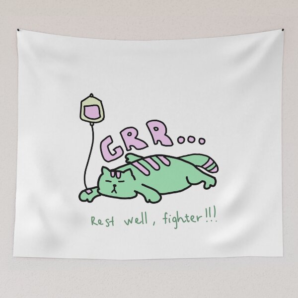 Item preview, Grr Rest Well Fighter Grumpy Cat Illustration designed and sold by Baby-Care.