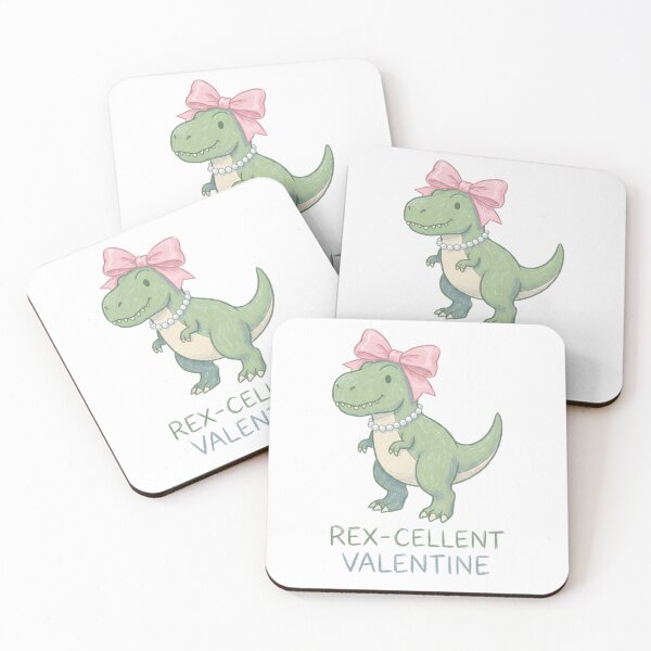 Item preview, Rex-cellent Valentine T-Rex – Cute Dinosaur Pun Kids Funny Valentine's Day Card Design designed and sold by Luminari Creations.