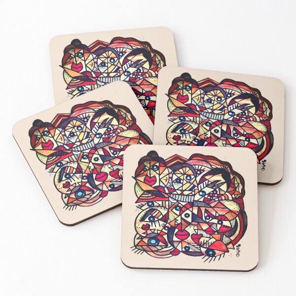 Item preview, Fragmented Souls: Cubist Faces Illustration designed and sold by Tsart23.