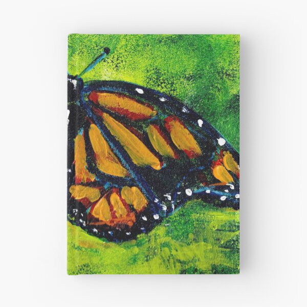 Item preview, art print monarch butterfly beautiful and posionous orange blue and acid green insect in the garden designed and sold by empressbat merch.
