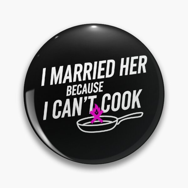 Item preview, I Married Her Because I Can't Cook Minimalist Frying Pan Art designed and sold by SplashTastic.