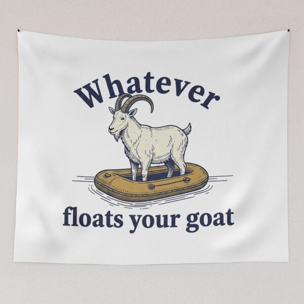 Item preview, funny goat, whatever floats your goat, animal pun, funnyfits70, Humor, Funny, retro, vintages, funny quotes, animal humor, designed and sold by FunnyFits70.