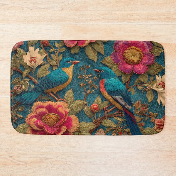 Item preview, Chinese Silk Floral Blue Birds Carpet designed and sold by GrinGalore.