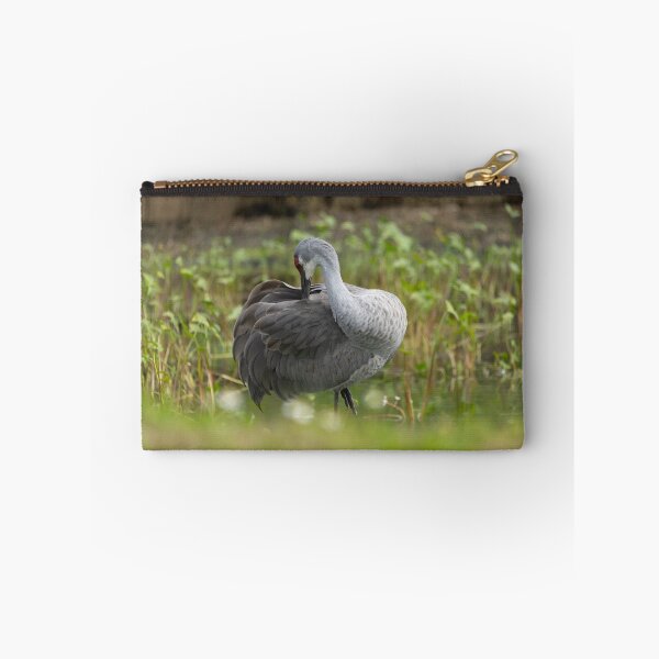 Item preview, Sandhill cranes forage peacefully along the edge of a beautiful pond in Tampa Bay, Florida designed and sold by EyezWatchin.