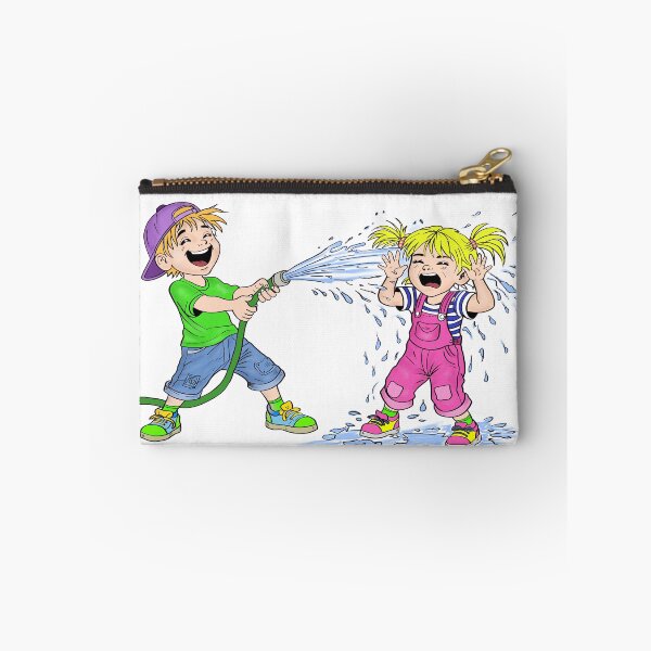 Item preview, Leo is watering his sister. Rosie, adult and child patterns. designed and sold by chromyral-creations.