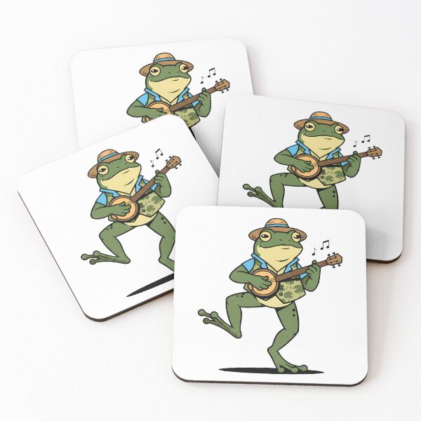 Item preview, Cute Banjo Frog Illustration – Dancing Musical Frog Cartoon Art designed and sold by hn79.