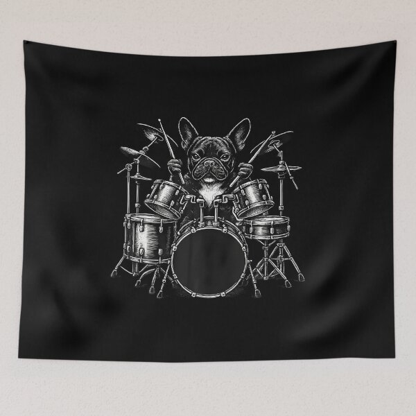 Item preview, French Bulldog Playing Drums Drummer Dog Lover designed and sold by scottsurswab.