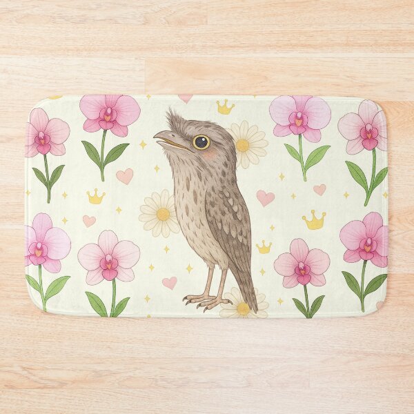 Item preview, Tawny Frogmouth with Flowers – Cream designed and sold by HIMEKARI.