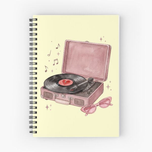 Item preview, Vintage Pink Record Player - Coquette Music Vinyl & Sunglasses Watercolor Art designed and sold by Imaginationbeyond.