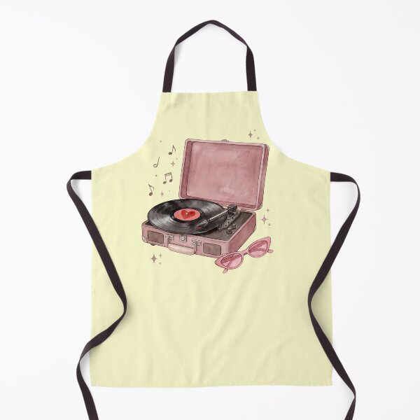 Item preview, Vintage Pink Record Player - Coquette Music Vinyl & Sunglasses Watercolor Art designed and sold by Imaginationbeyond.