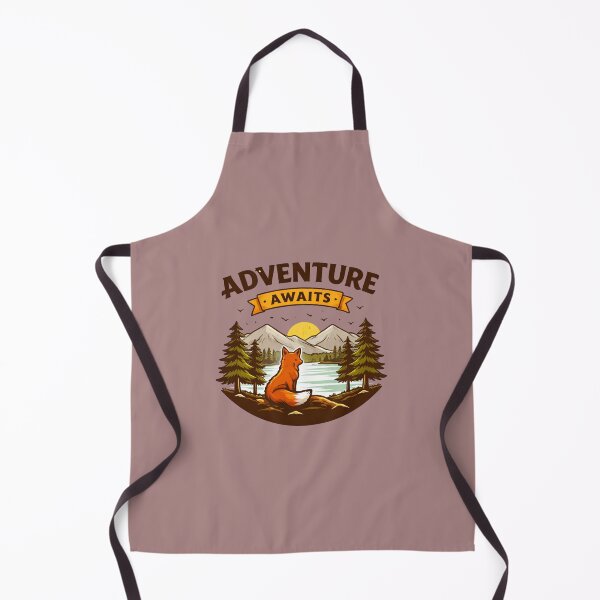 Item preview, Adventure Awaits Fox Illustration, Vintage Nature Art, Mountain Lake Forest Wildlife Design, Wanderlust Travel Graphic designed and sold by Sonia dutta_art.