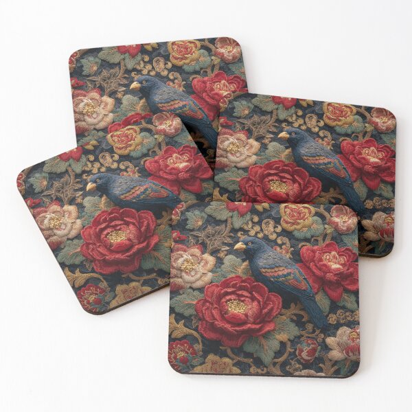 Item preview, Chinese Royal Embroidery Silk Floral Blue Bird Carpet designed and sold by GrinGalore.