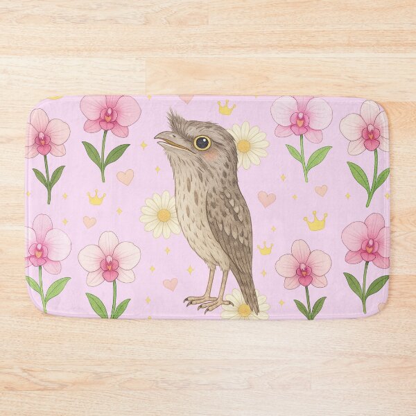 Item preview, Tawny Frogmouth with Flowers – Pink designed and sold by HIMEKARI.