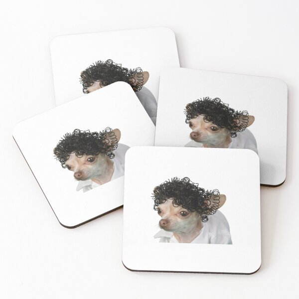 Item preview, a little chihuahua wearing a curly wig designed and sold by unikusa.