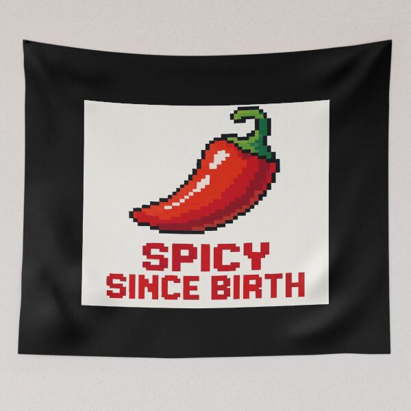 Item preview, Spicy Since Birth – Funny Pixel Chili Pepper Shirt for Bold Personalities and Retro Gaming Fans designed and sold by Bright Nest Studio.